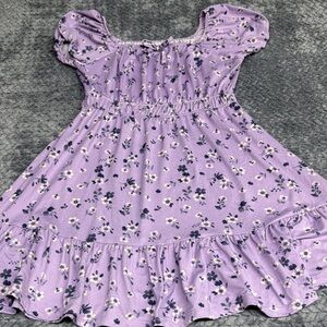 SO Lavender Floral Ruffle Dress for Girls 10/12